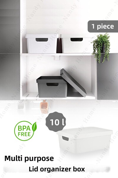 Nandy Home 10 λίτρα Κουτί με καπάκι Λευκό