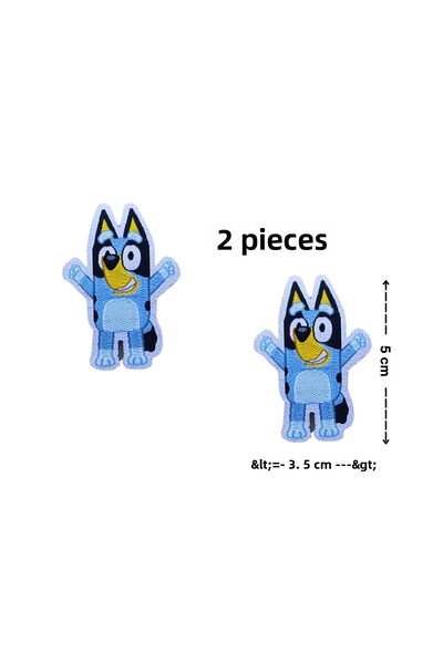 Megas Etiket Adhesive Bluey Character Woven Rigging/Patch with Iron