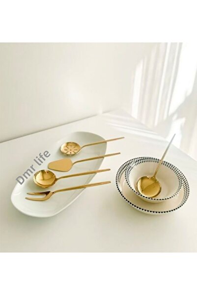Demir Çeyiz Dmr Life 5 Piece Elite Gold Sauce Serving Set (Small Size)