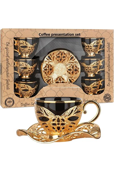 KT HOME Turkish Coffee Presentation Set Metal Coffee Cup Set Coffee Cup Bşramdl1