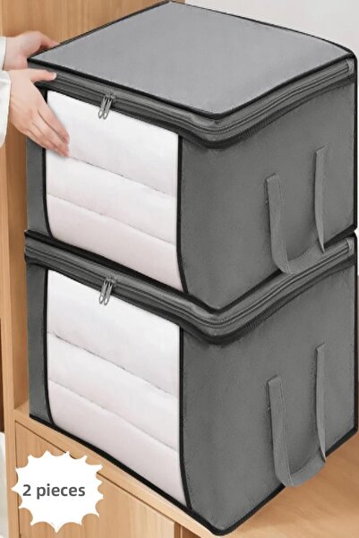 MasterCar Dulap de depozitare pentru îmbrăcăminte, gri de calitate superioară, cu 2 ferestre - sac de depozitare sub podea