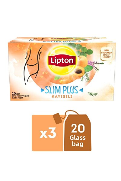 Lipton سليم بلس مشمش 20 قطعة 3 عبوات