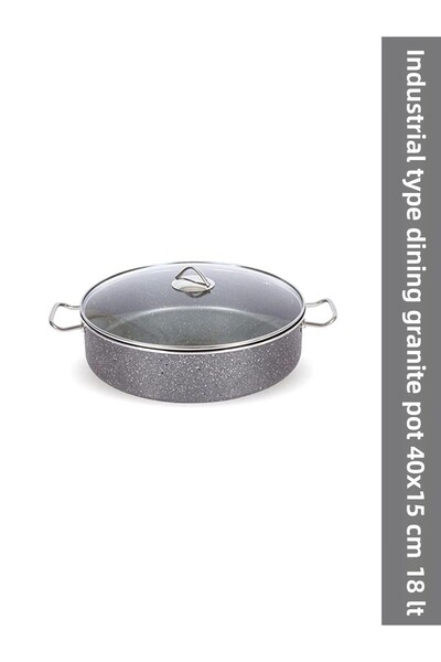 Viyalente Industrial Type Granite Pot 40x15 Cm Deep 18 Lt