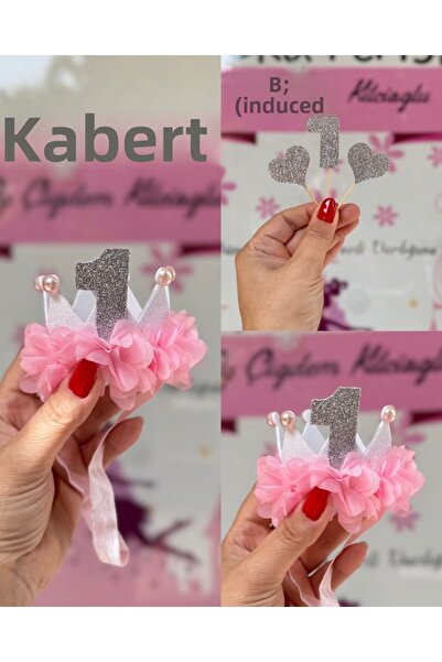 Toka Perisi Decor pentru tort cu coroană pentru ziua de naștere de 1 an cu fl...