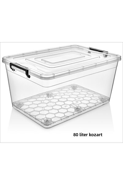 KOZART 80 Liter Transparent Storage Box with Wheels - Toy Box