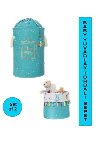 Smyak Sada 2 kulatých košíků do dětského pokoje