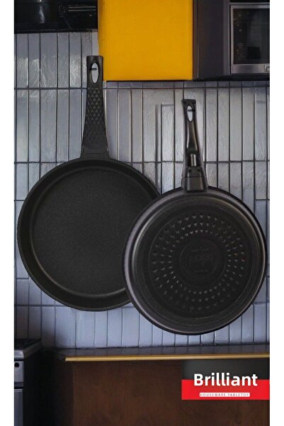 Brillant Sinistra 2-Piece Ergonomic Granite Pan Set - 24/28 cm Roast Casting Pan
