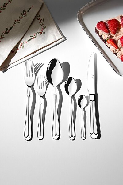 Nehir طقم أدوات مائدة ساراي ساده لـ 12 شخصًا مكون من 72 قطعة في علبة