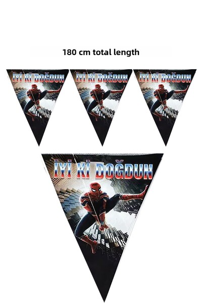 SPIDERMAN Στολίδια για πάρτι γενεθλίων με σημαία Spiderman, 180 εκατοστά