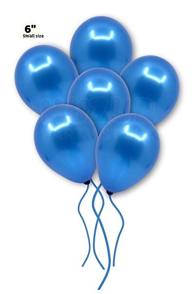 Huzur Party Store Small Mini Size Dark Blue Colored Metallic Balloon 50 Pieces 6 Inch 15 Cm Birthday Circumcision Mevlüt Balloon
