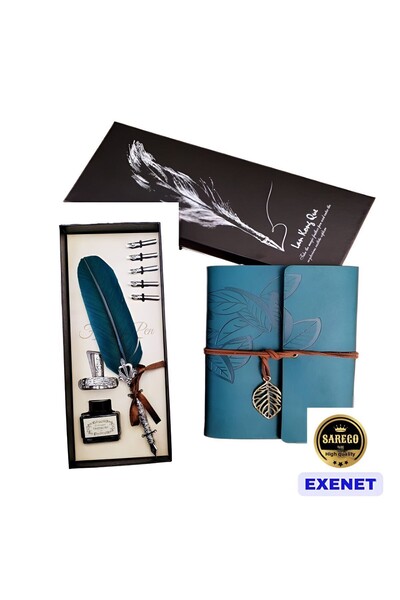 EXENET Divit Inkwell Nostalgia - Leather Bound Pen, Daily Keepsake Book, Prem...