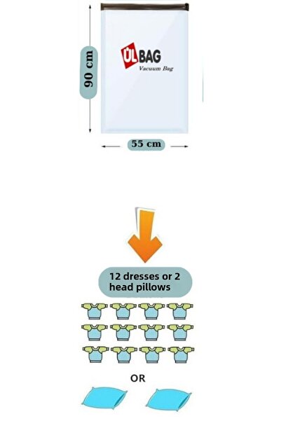 ÜLBAG Set of 4 Vacuum Storage Bags Suitable for Quilt and Pillow Vacuum Storage Bags