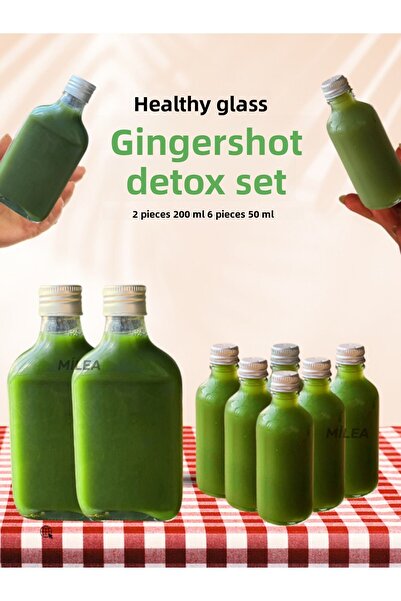 Milea 8Pcs Healthy Glass Ginger Detox Shot Gift Fragrance Essence Bottle