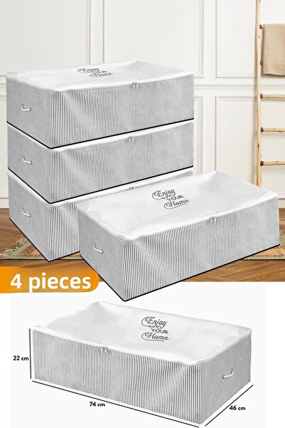 Serstil 4 bucăți - Depozit cu dungi gri sub bazin Mega Size 74 x 46 x 22 cm