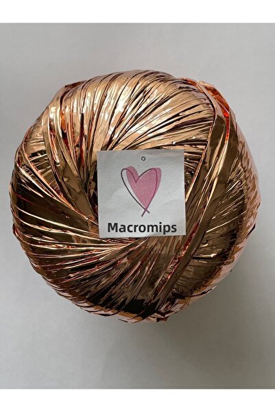 Makromİps Premium Metallic Paper - Shiny Evening Dress Polyester Bag and Hat Decorated Knitted Rope