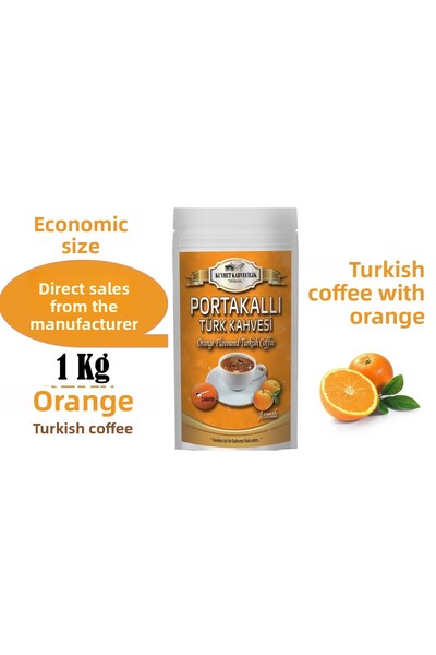 KUYBET 1 كيلو قهوة تركية برتقالية حجم اقتصادي
