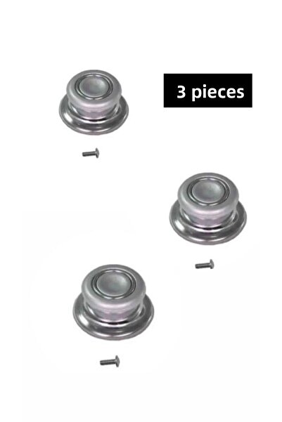 Doğuş Pazar 3 Pieces Grey Suitable for All Pot Pan Lids Bagelite Top Glass Pot Lid Handle