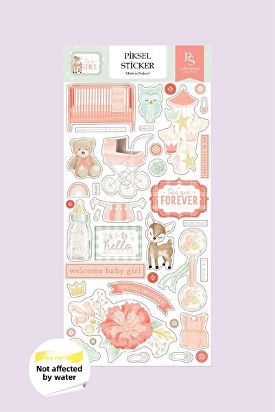 Piksel Grafik ملصق طفلة وردي - ملصق طفل