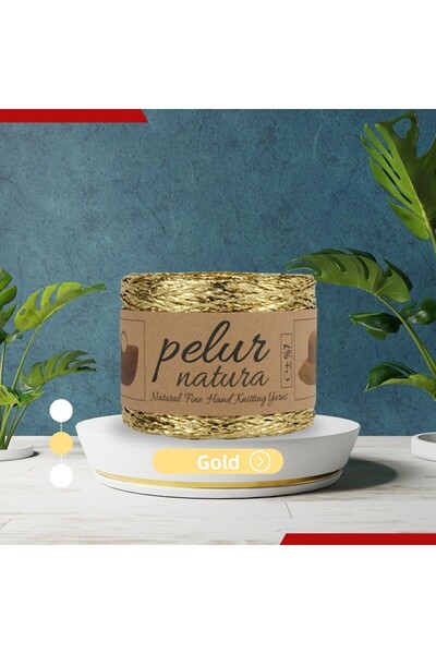 Prestij Boncuk Χρυσή Μεταλλική Περιστρεφόμενη Τσάντα Supla Hobby Διακόσμηση Πλεκτό Χαρτί Σχοινί