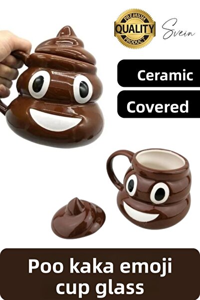 Svein ابتسامة سيراميك ثلاثية الأبعاد من Humorous Poo Poop Emoji - كوب كرتوني ...