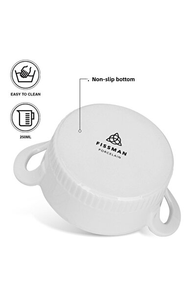 Fissman 2-Piece Round Baking Dish 10.5x6cm/250ml Porcelain