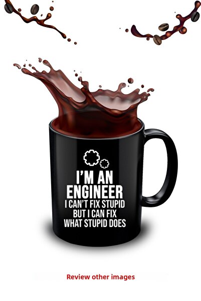 Bytwo أنا مهندس لا أستطيع إصلاح الكوب الأسود الهندسي الغبي المضحك