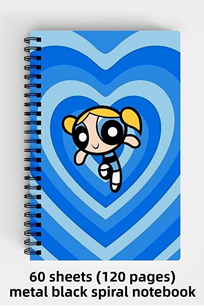Anime Marketi دفتر Powerpuff Girls Bubbles ذو الغلاف الصلب مقاس A5 ذو 120 ورقة
