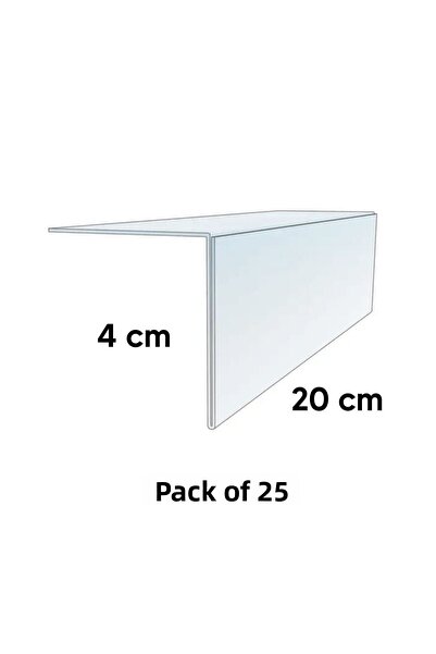 DamgaMarket Pvc Shelf Price Label Holder - Adhesive, Angled, 4cm X 20 cm - Pa...