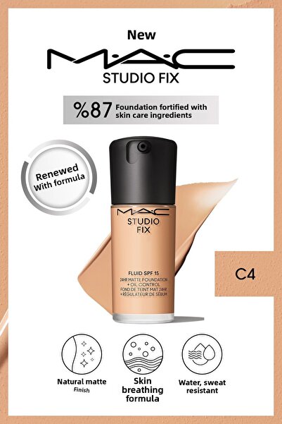 M.A.C STUDIO FIX FLUID SPF 15 MAT FOUNDATION-C 4 30 مل