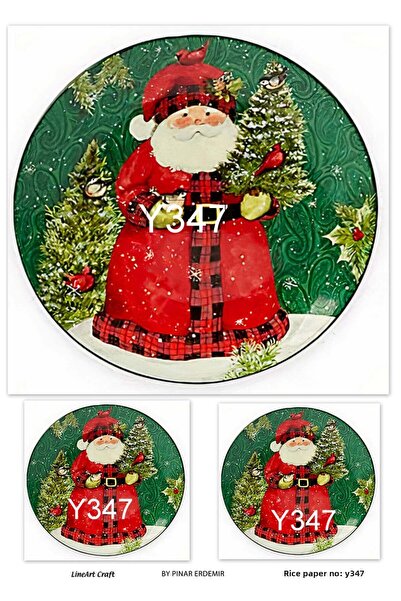 LİNEART ورق ديكوباج نحاسي بنمط عيد الميلاد Lineart رقم: Y347 - 29x42 سم