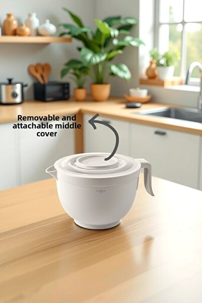 Melkan Home Mixing Bowl & Mixer Bowl Mixer Bowl with Lid 3 Liter Whisking Bowl Cream