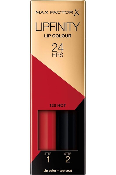 Max Factor Lipfinity 2-step Long Lasting Lipstick - 120 Hot, 2.3ml + 1.9g