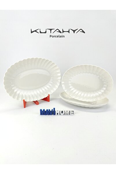 Kütahya Porselen Bone Luz Series 3-Piece Boat Set (with Emblem)