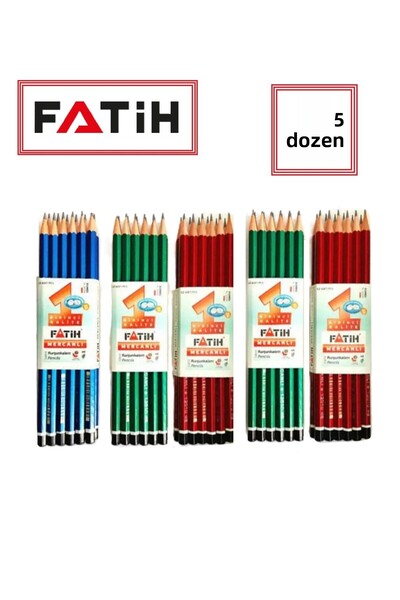 Fatih قلم رصاص مرجاني 12 عبوة 5 دزينة (60 قطعة)