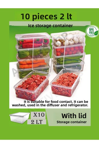 ACTIVESHOP 10 قطع 2 لتر فريزر ذاتي الغطاء مناسب للتحلل