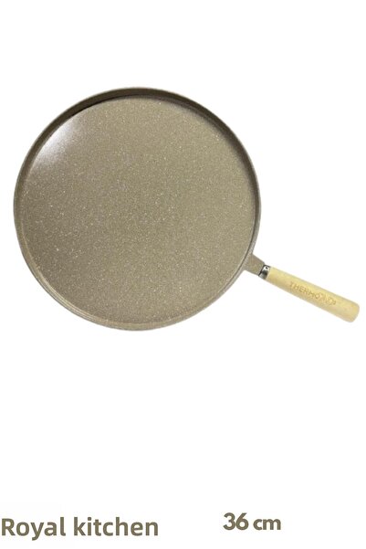 ThermoAD 36 cm Mink Pancake Pan - Granite Casting, Wooden Handle