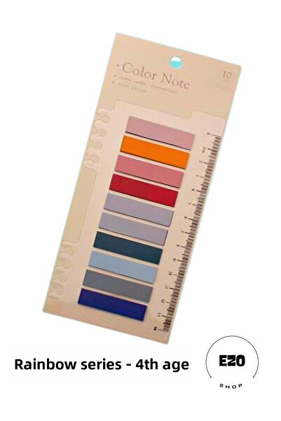 EZOSHOP مجموعة من 6 قطع من ورق الملاحظات اللاصق الملون الشفاف من سلسلة قوس قزح
