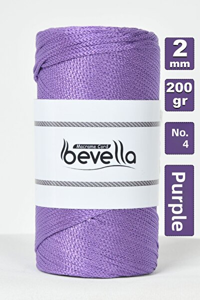 Bevella Macrame Cord Ață de macrame - 2 mm și 200 gr Ață de poliester violet,...