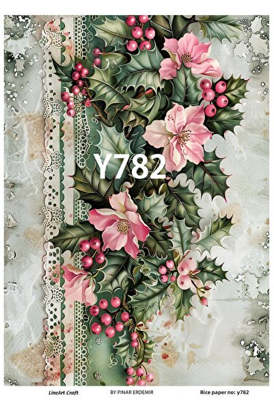 LİNEART ورق ديكوباج نحاسي Lineart رقم: Y782 - 29x42 سم