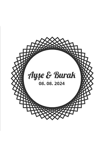 Reysa Tasarım Winter Sticker with Round Deer Henna Engagement Wedding 3X3Cm C...