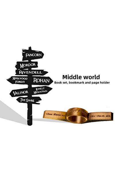 Kanvas Trade Manufacturing مجموعة حلقة القراءة وحامل الصفحة بطابع سيد الخواتم...