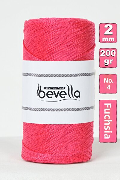 Bevella Macrame Cord Φούξια 2mm-200gr Πολυεστέρας Μακραμέ Μήκος Βούρτσα Επέκτ...