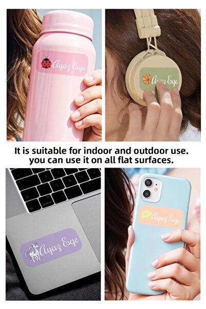 Postifull 450 Mixed Colored School Labels - Label Book, Sticker Book, Notebook, Pen Holder and Tablet Label