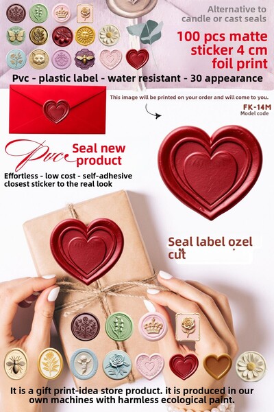 FİKİRCAN 100 قطعة من ملصقات PVC بالحبر البيئي عديم الرائحة - شمعة 4 سم وبديل ...