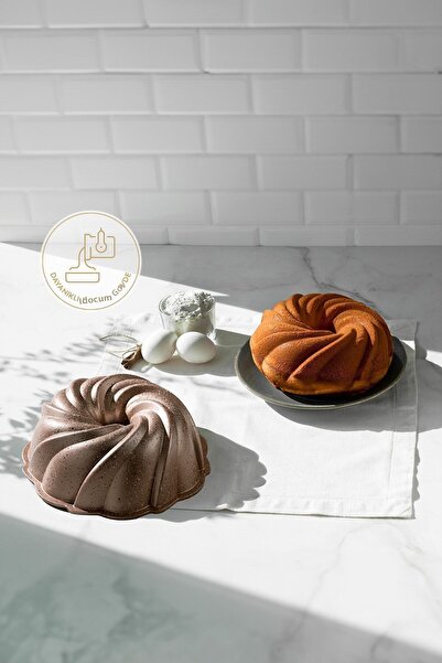 Nehir Bouquet Rose Gold Cast Cake Mold 24 cm