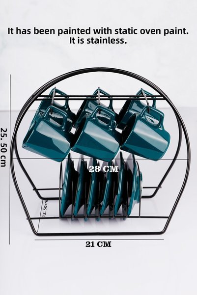 vipgross Black Oval Mug And Cup Hanger Stand