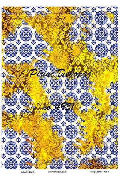 LİNEART Lineart Brass Decopage Paper No:L4951- 29X42Cm