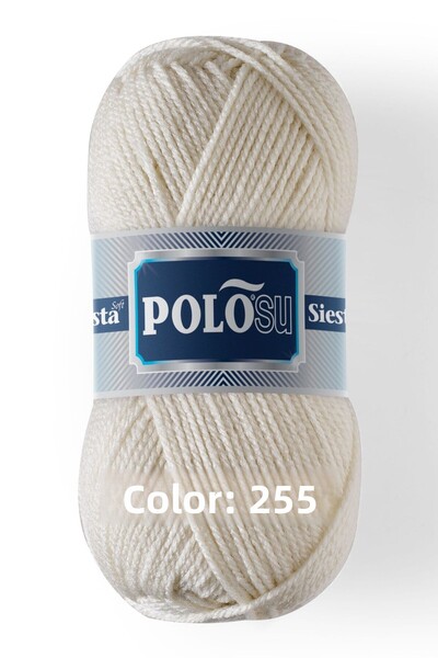 Polosu Siesta Soft - سترة وشاح سترة محبوكة يدويًا - 255 - كريمي داكن