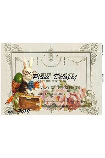 LİNEART Lineart Brass Decopage Paper No:L3419- 29X42Cm