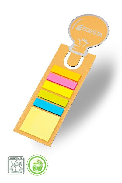 EGESTA حامل ملاحظات ملون معاد تدويره وعلامة مرجعية